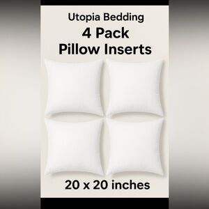 Utopia Bedding White Square Pillow
